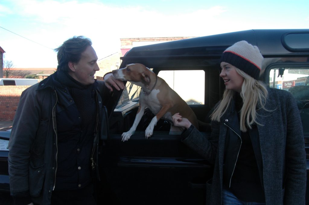 The team: Billy and Victoria with rescue dog Ella