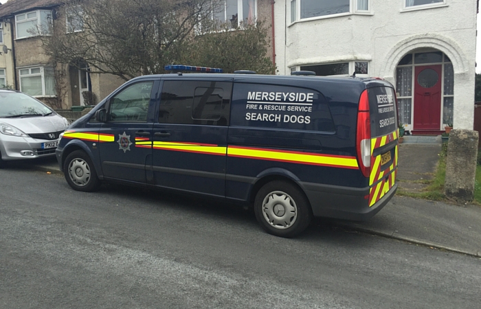 A Merseyside Fire and Rescue Service vehicle at the scene of the tragedy this morning