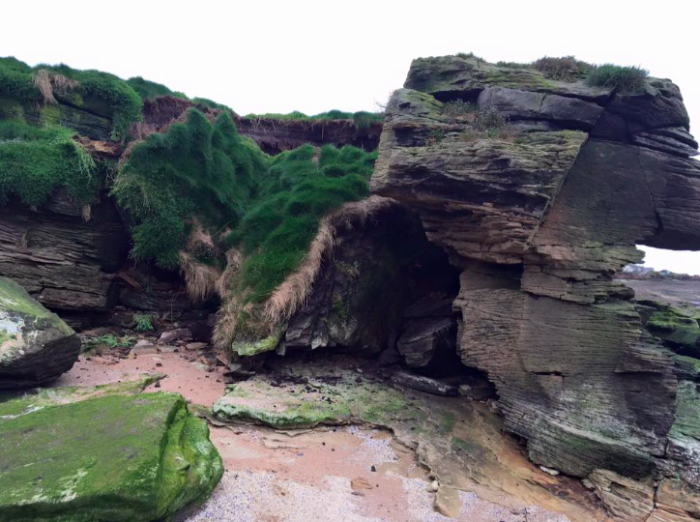 Image from Wirral Coastguard Rescue Team showing recent rock falls