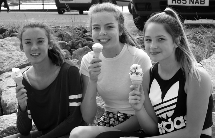 A well-deserved ice cream after hours tidying West Kirby beach