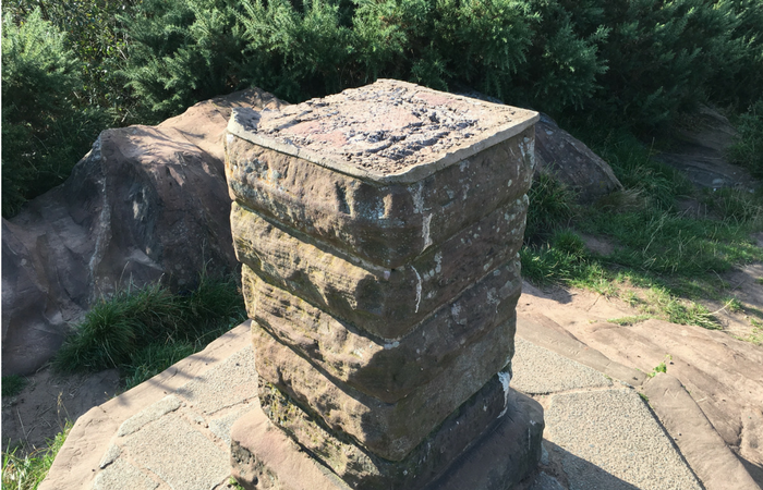 The plinth at Thurstaston Hill after the theft in August
