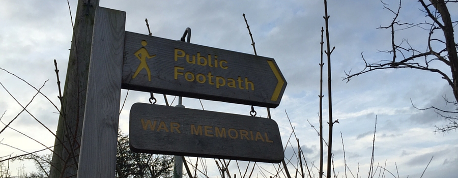 Sign for path to West Kirby war memorial