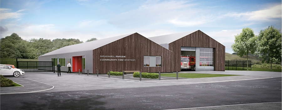 Artist's impression of proposed new fire station at Saughall Massie