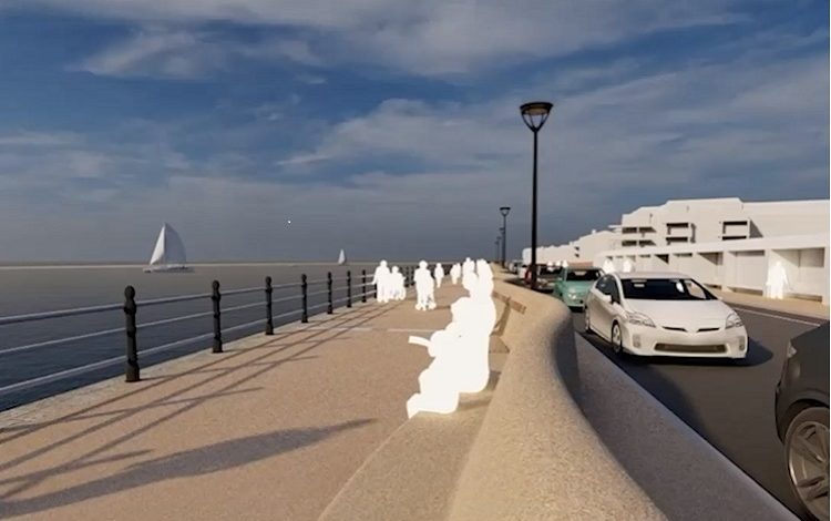 The new design for West Kirby flood wall