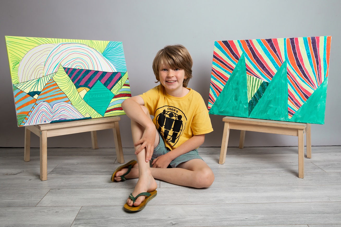 Meet the young artist auctioning his work for the charity that helps his brother